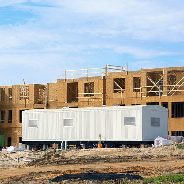 the construction site office trailers are designed for easy relocation to different construction sites
